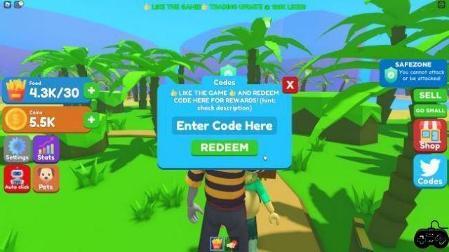 Roblox: Simulador de comer códigos (febrero de 2022)